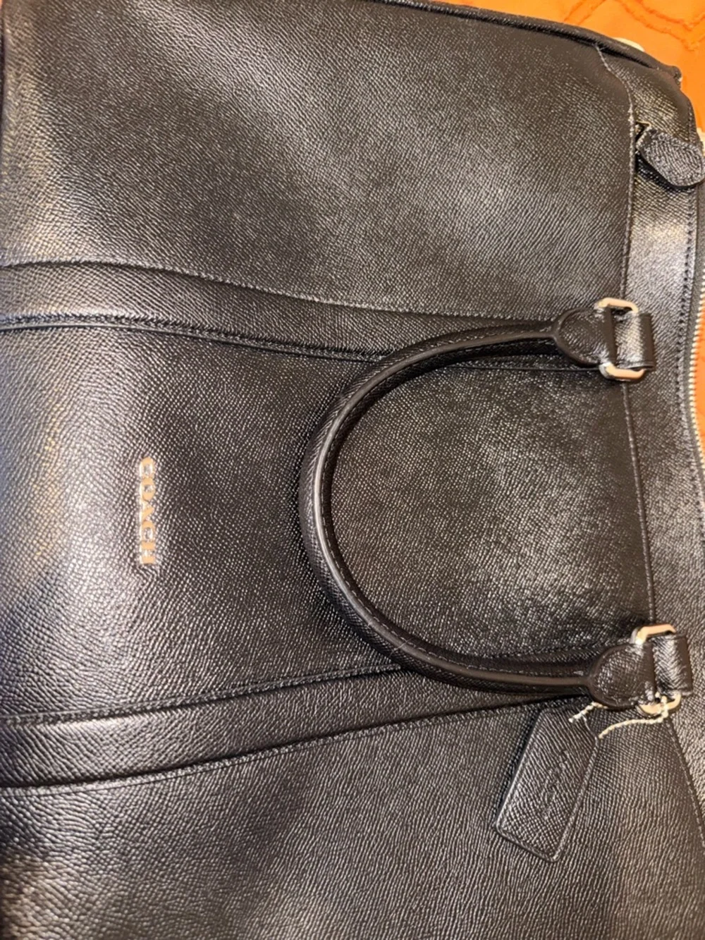 Coach Leather Briefcase Laptop Bag F59141 Black Razor Metropolitan